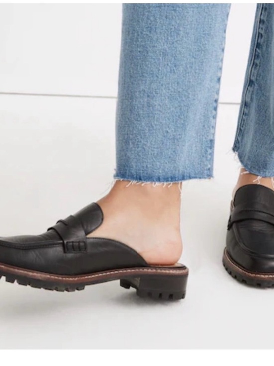 Madewell Shoes - Madewell Black Leather Mule Loafers The Corinne